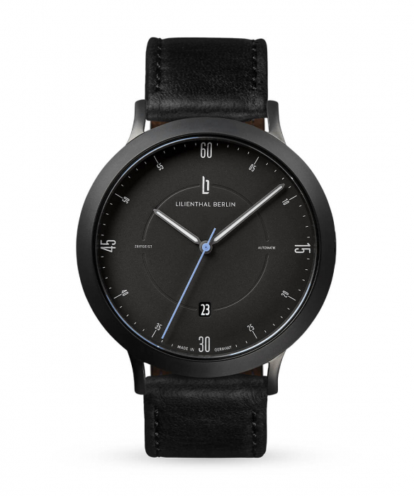 Zeitgeist Automatik All Black - leather black | Lilienthal Berlin -  Award-winning Designs