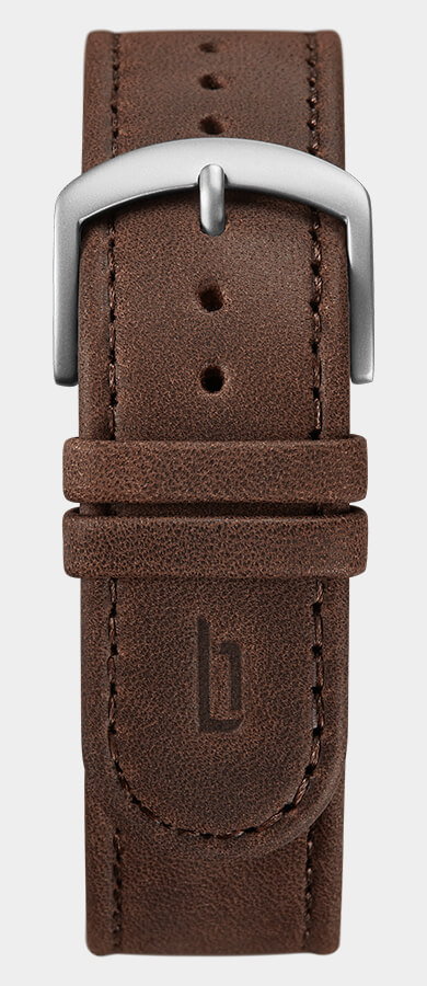 Award-winning - silver strap dark Lilienthal | Designs Berlin brown Leather -