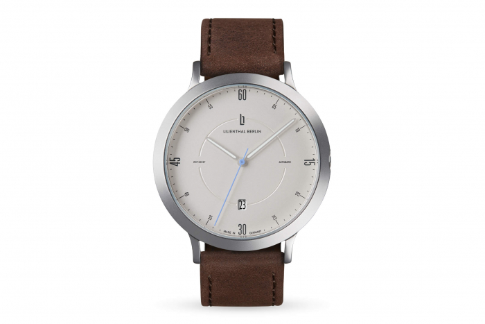 Zeitgeist Automatik All Silver - leather dark brow | Lilienthal Berlin -  Award-winning Designs