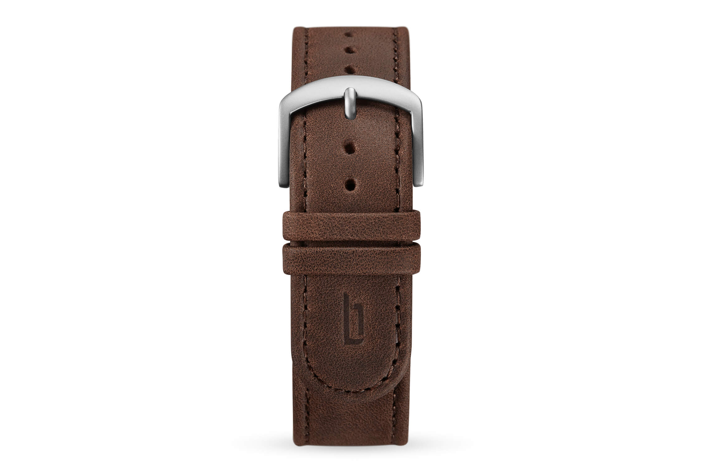 brown dark | - Designs - Leather Award-winning Lilienthal Berlin silver strap