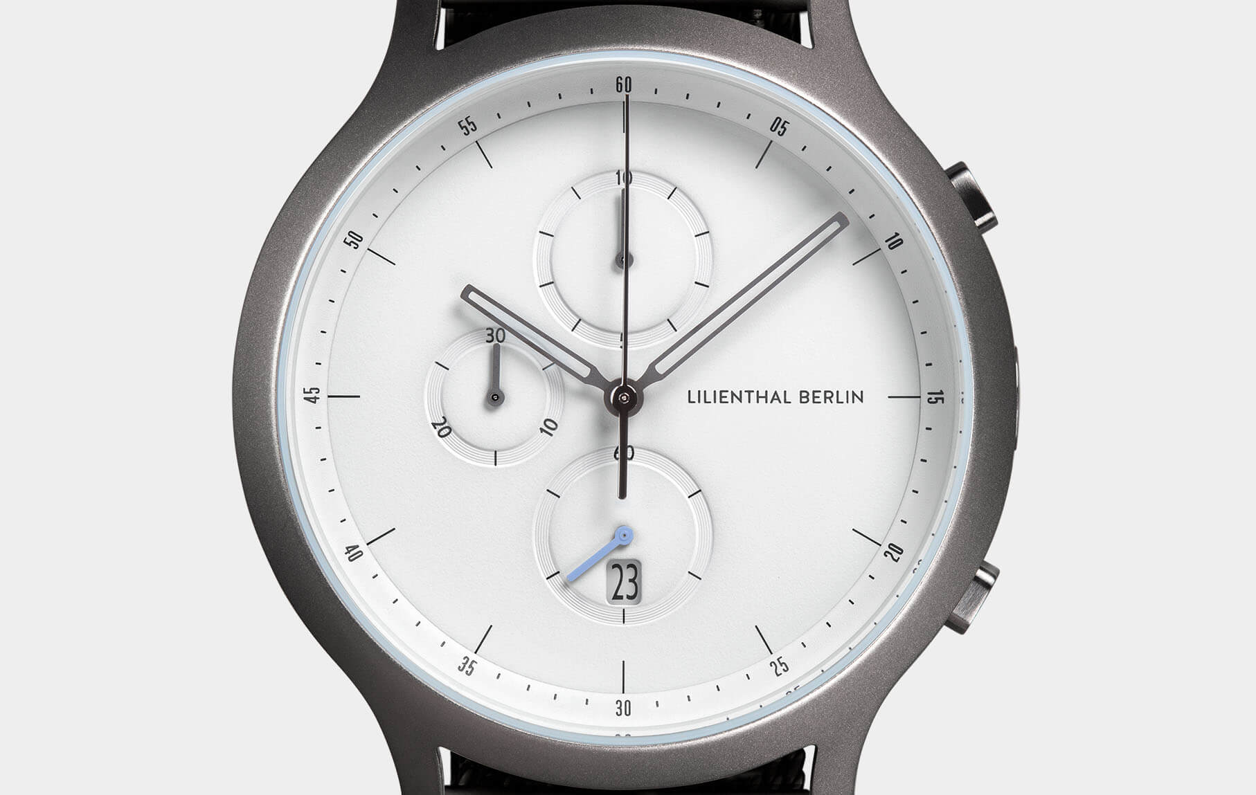 Chronograph Dark Silver White - mesh Anthracite | Lilienthal