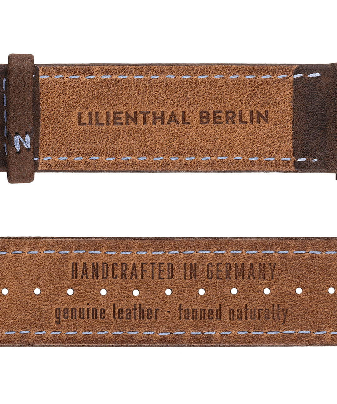 Award-winning - Lilienthal strap brown silver | Leather - dark Berlin Designs
