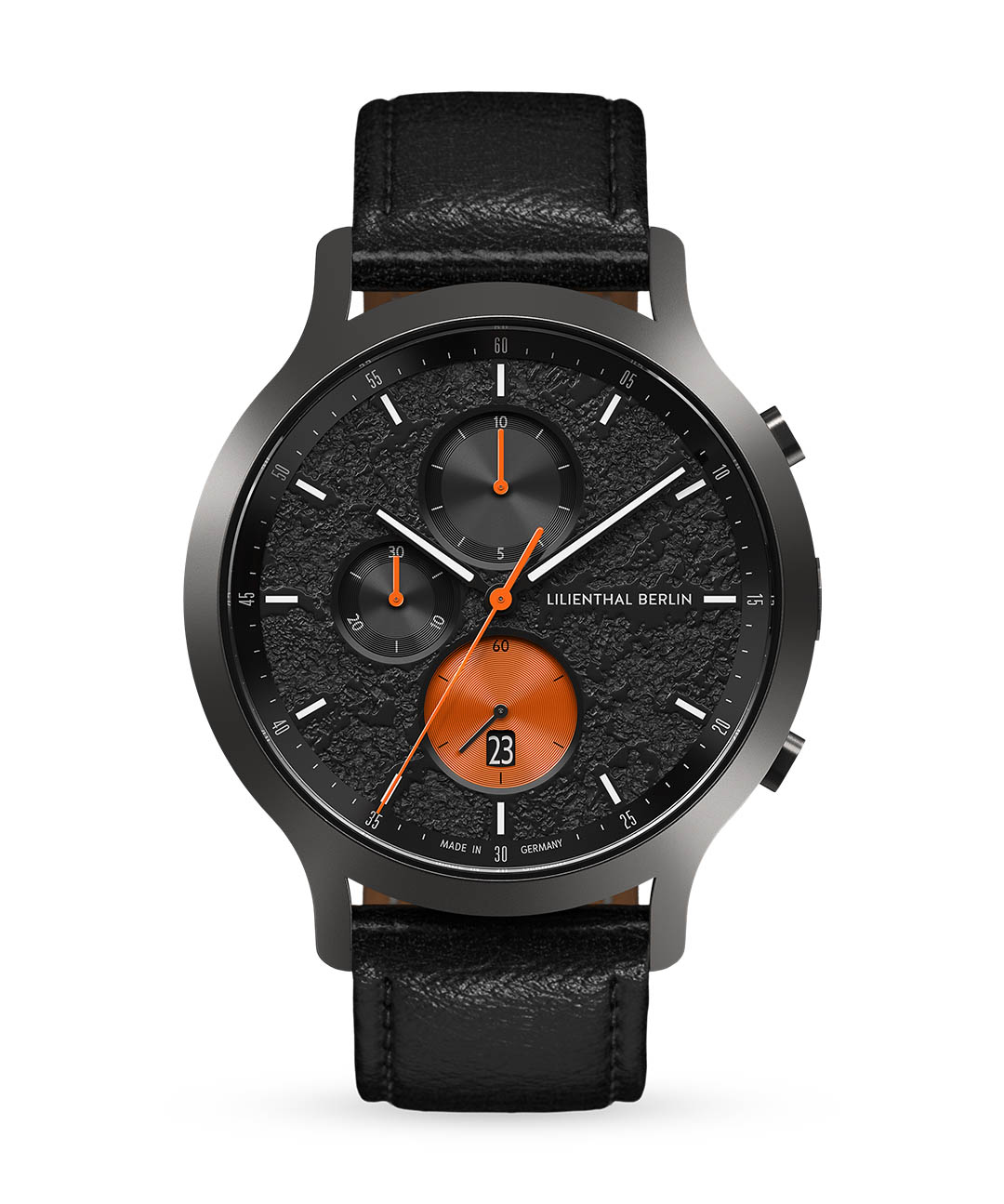 Chronograph LE Volcano II - leather black | All Watches | Watches |  Lilienthal Berlin - Award-winning Designs