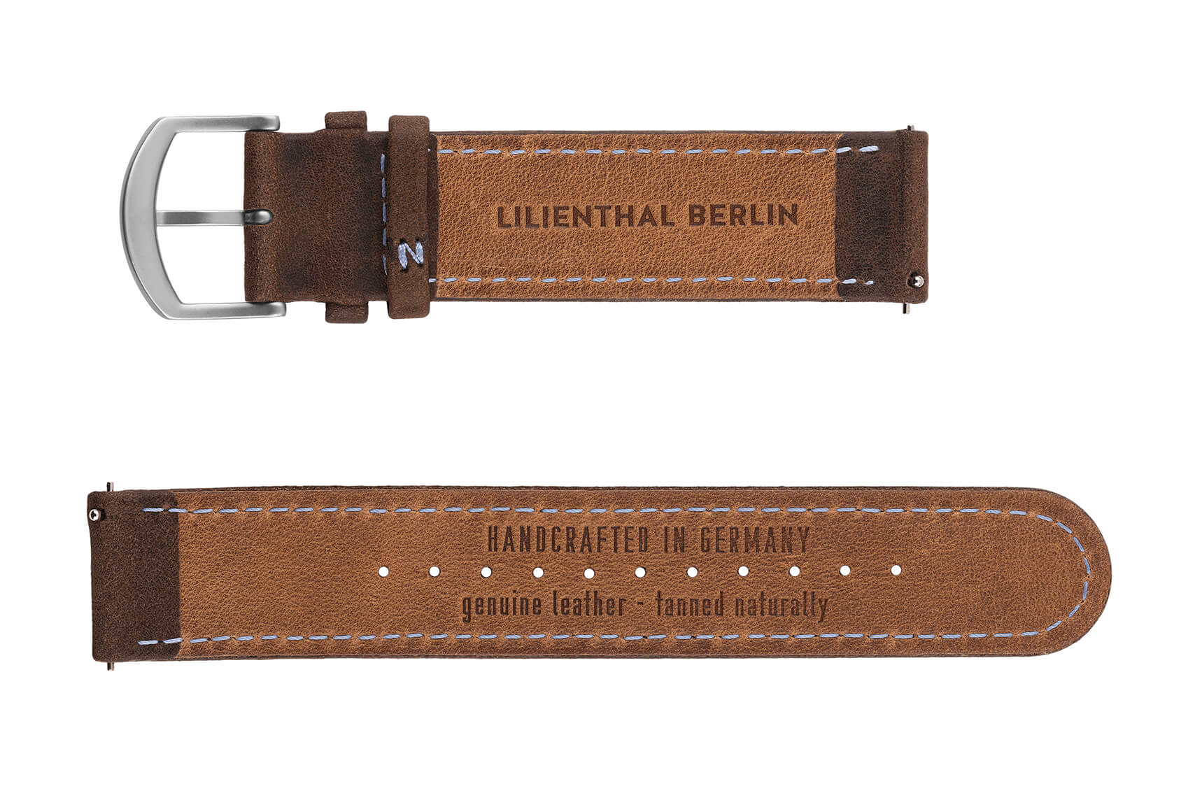 Leather strap dark Lilienthal Berlin Award-winning - Designs - brown silver 