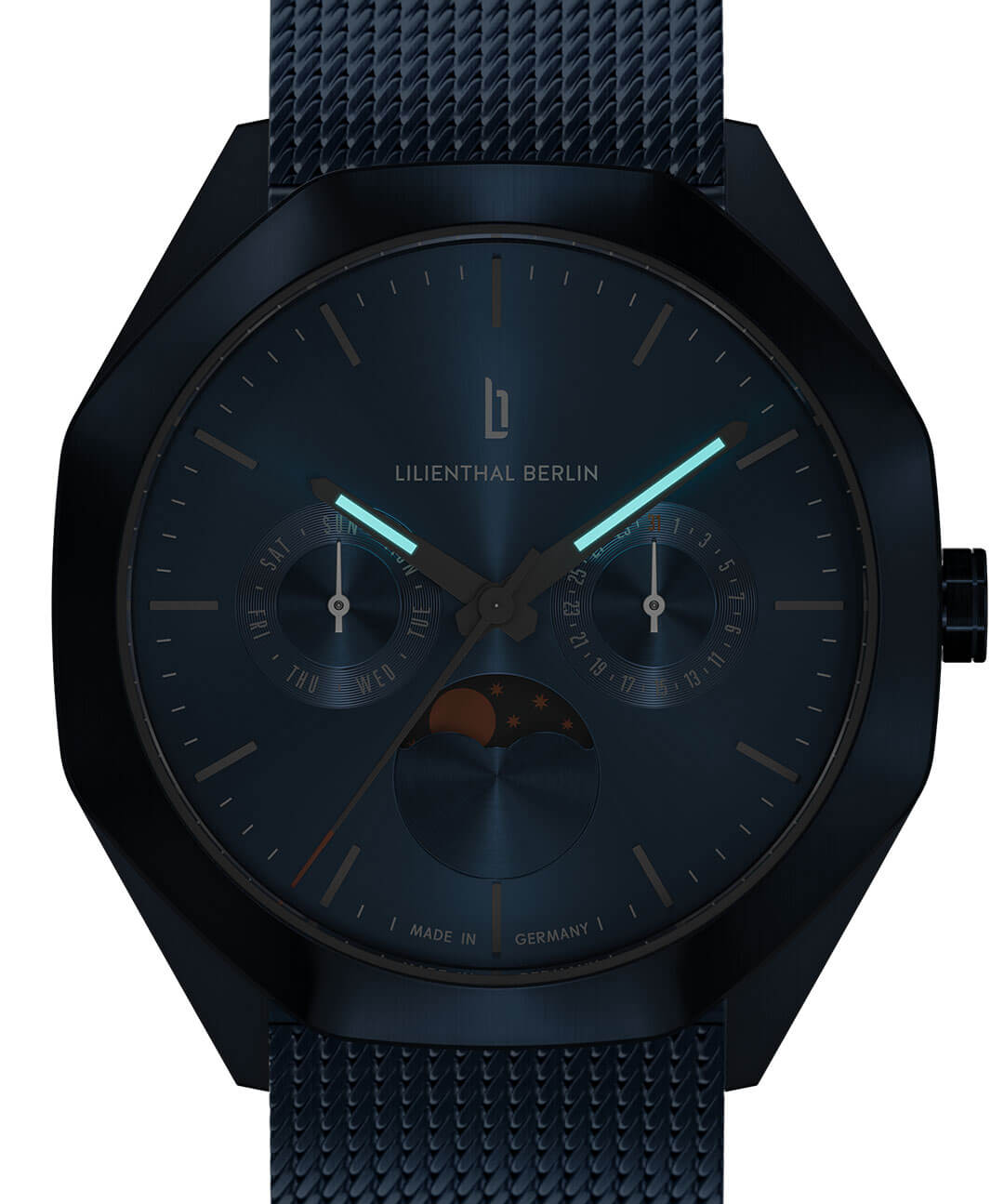 Octamoon Day Date Blue Orange - Mesh blue | All Watches | Watches 