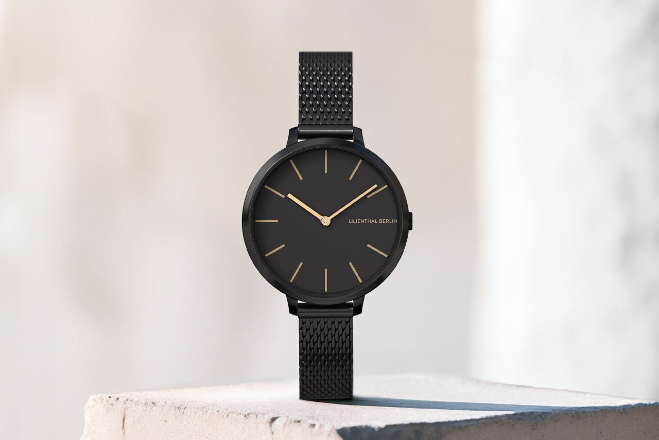 Rosalux Black Gold - Mesh black | All Watches | Watches | Lilienthal Berlin  - Award-winning Designs