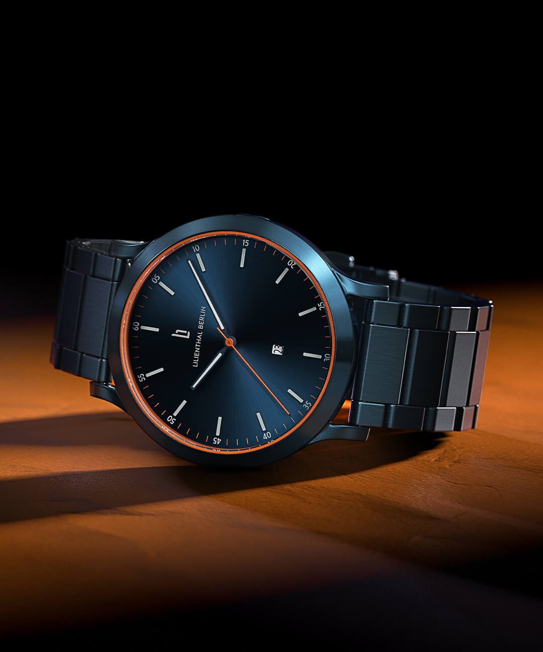 udvikling af snesevis bind Huxley Blue Orange - stainless steel blue | All Watches | Watches |  Lilienthal Berlin - Award-winning Designs