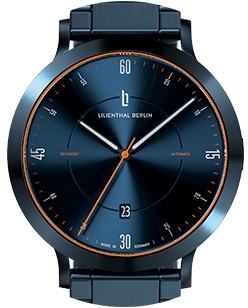 Neolux Blue Orange - Leather dark blue | All Watches | Watches | Lilienthal  Berlin - Award-winning Designs