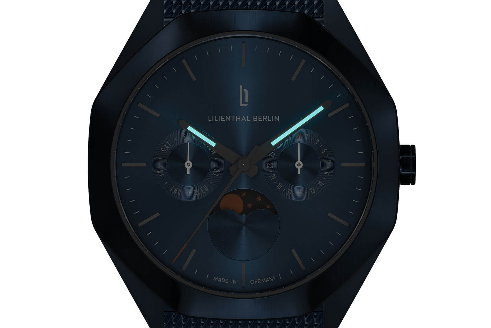 Octamoon Day Date Blue Orange - Mesh blue | All Watches | Watches 